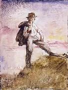 Sir William Orpen Self-Portrait in the hills above Huddersfield oil painting artist